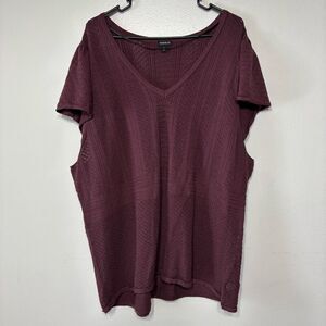 Torrid Everyday Maroon Soft Pullover Pointelle Knit Sweater